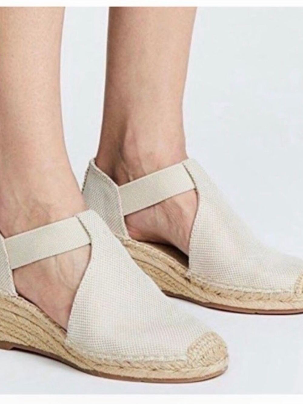 EUC Tory Burch Catalina 50MM Espadrille Wedge Slingback Size 9.5